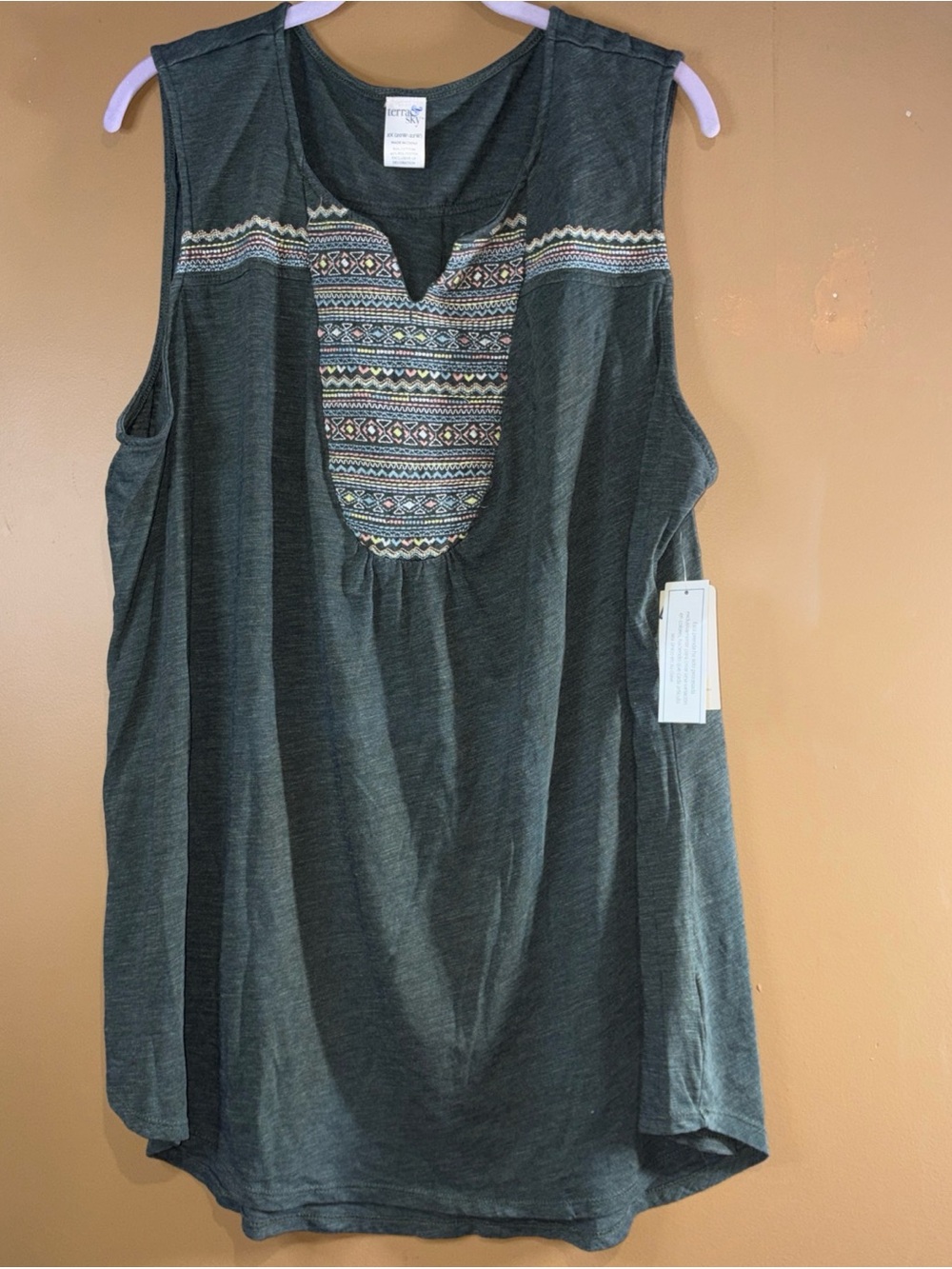 HC799 Terra & Sky Women's Plus 2X Scoop V Neck Tank Top